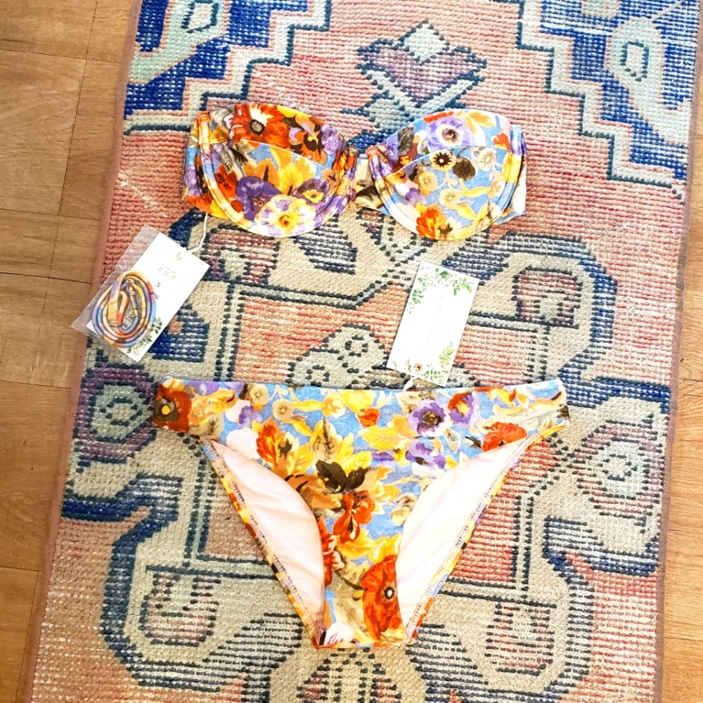 Chelsea and Violet Strapless Floral Bikini
